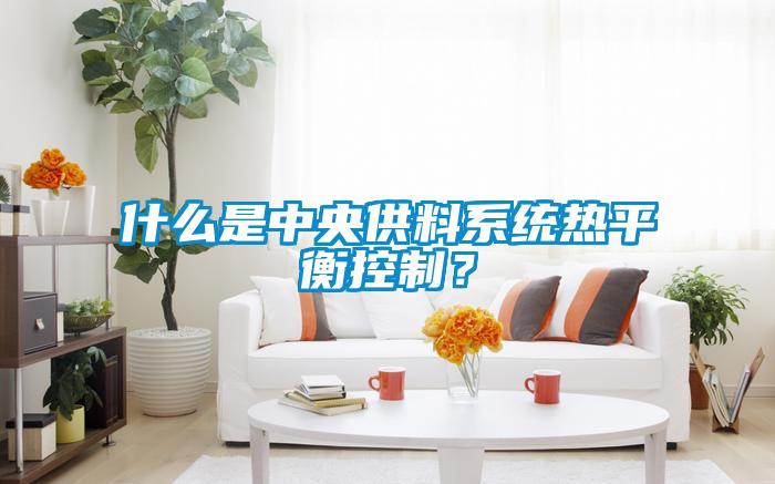 什么是中央供料系統(tǒng)熱平衡控制？