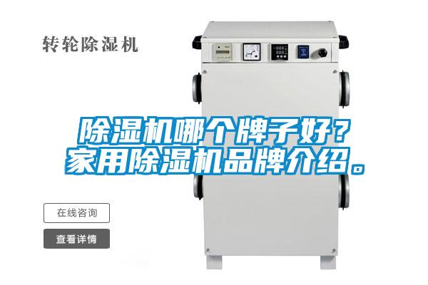 除濕機哪個牌子好？家用除濕機品牌介紹。
