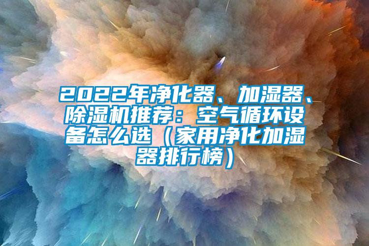 2022年凈化器、加濕器、除濕機推薦：空氣循環(huán)設(shè)備怎么選（家用凈化加濕器排行榜）