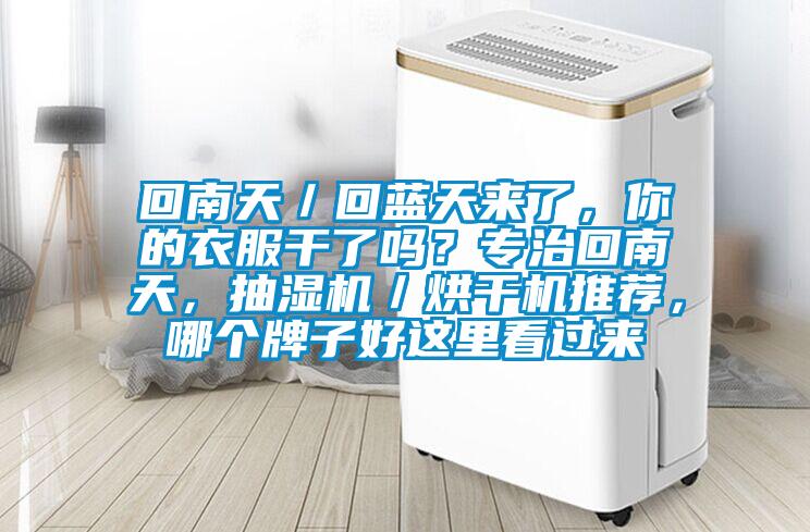 回南天／回藍(lán)天來了，你的衣服干了嗎？專治回南天，抽濕機／烘干機推薦，哪個牌子好這里看過來