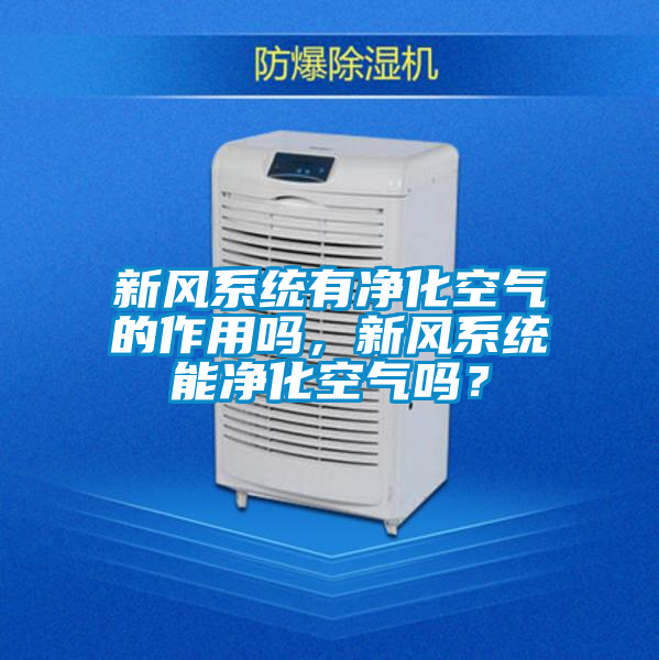 新風(fēng)系統(tǒng)有凈化空氣的作用嗎，新風(fēng)系統(tǒng)能凈化空氣嗎？