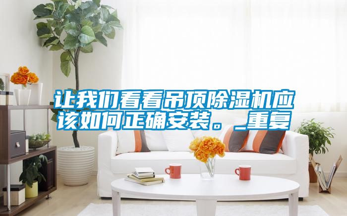 讓我們看看吊頂除濕機(jī)應(yīng)該如何正確安裝。_重復(fù)